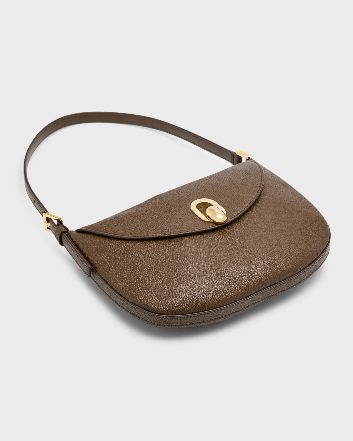 Tondo Small Flap Leather Hobo Bag - 7