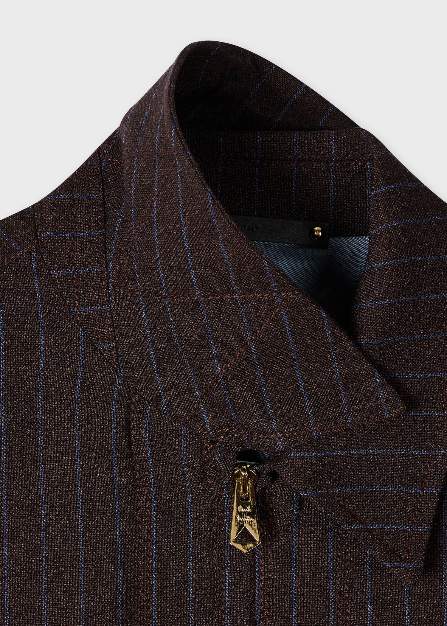 Slim-Fit Brown Pinstripe Wool Jacket - 2