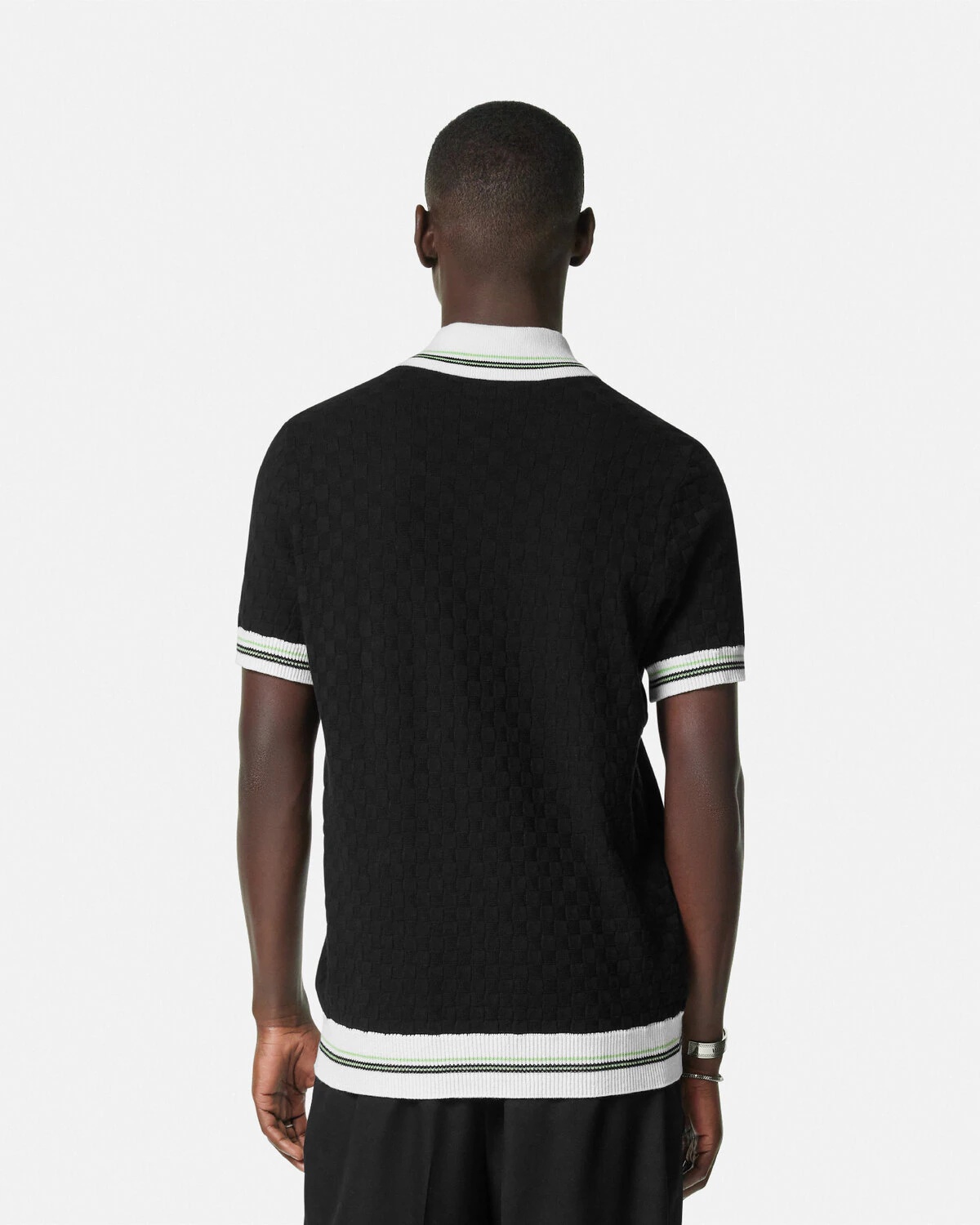Contrasto Jacquard Knit Polo Shirt - 5
