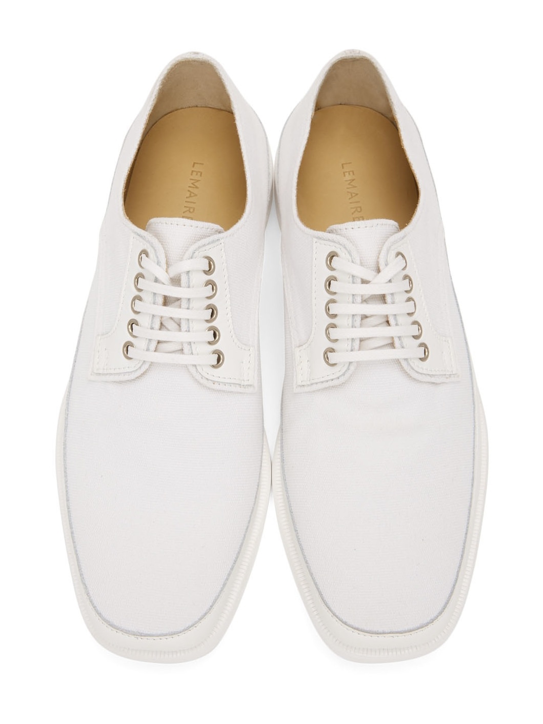 White Canvas Derbys - 5