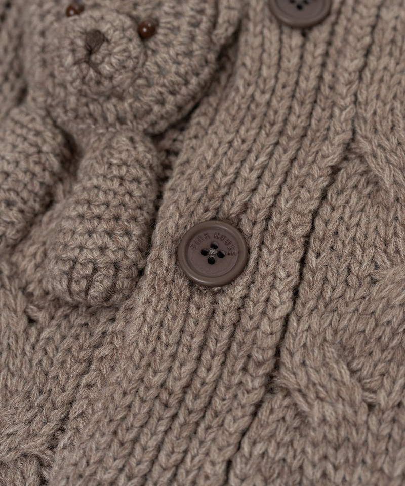 "PINK HOUSE x MMY" Bear Motif Knit Cardigan 19