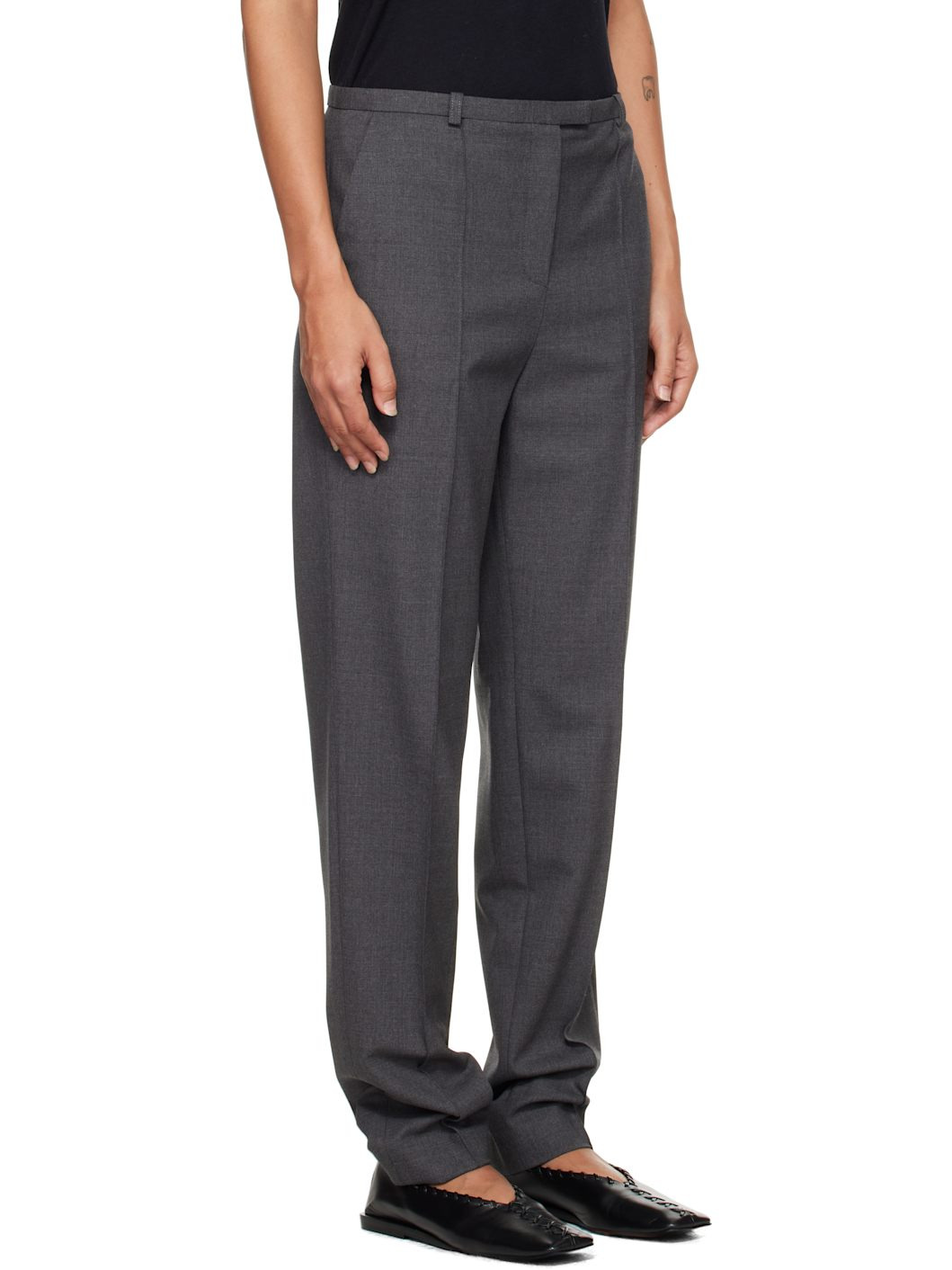 Gray Malka Fitted Trousers - 2