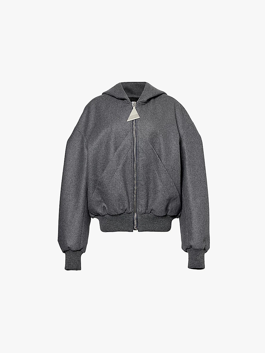 【関税込み】THE ATTICO HOODED BOMBER JACKET THE ATTICO Oversized wool-blend hooded bomber jacket | NET-A