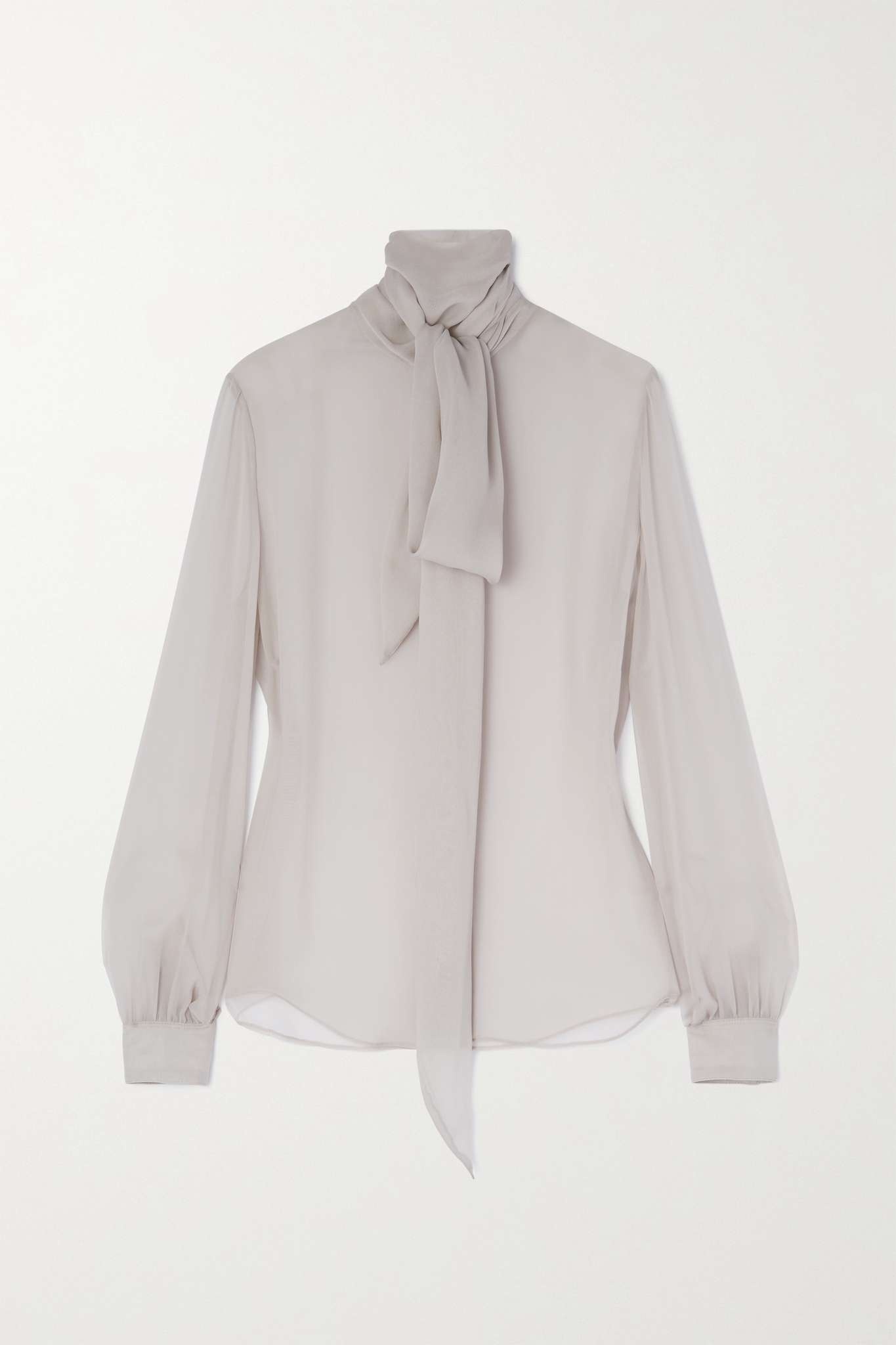 Tie-detailed silk-chiffon blouse - 1