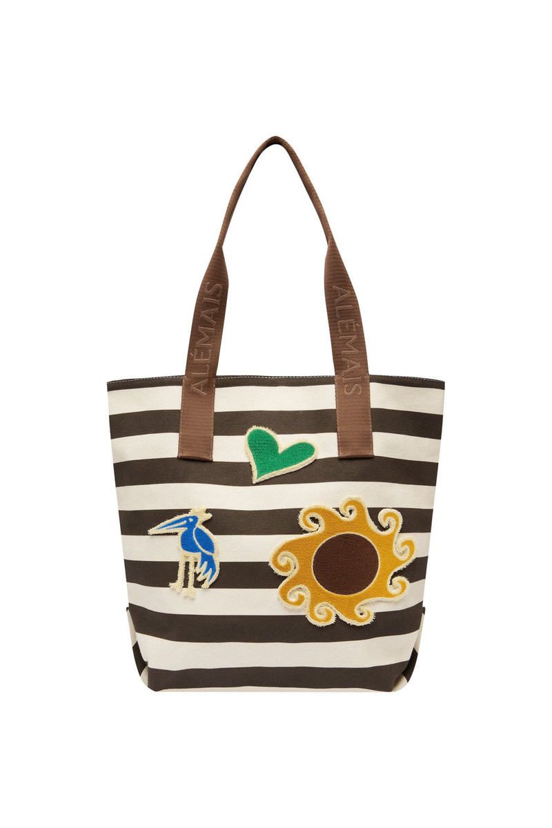 ALÉMAIS Maroc Stripe Patch Shopper Tote outlook