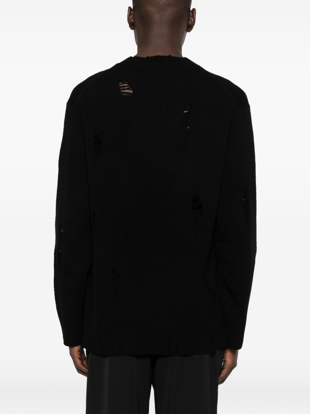 distressed wool sweater - 4