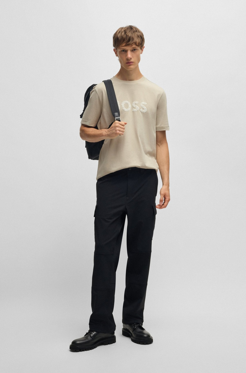 BOSS COTTON-JERSEY SLIM-FIT T-SHIRT WITH LOGO PRINT outlook