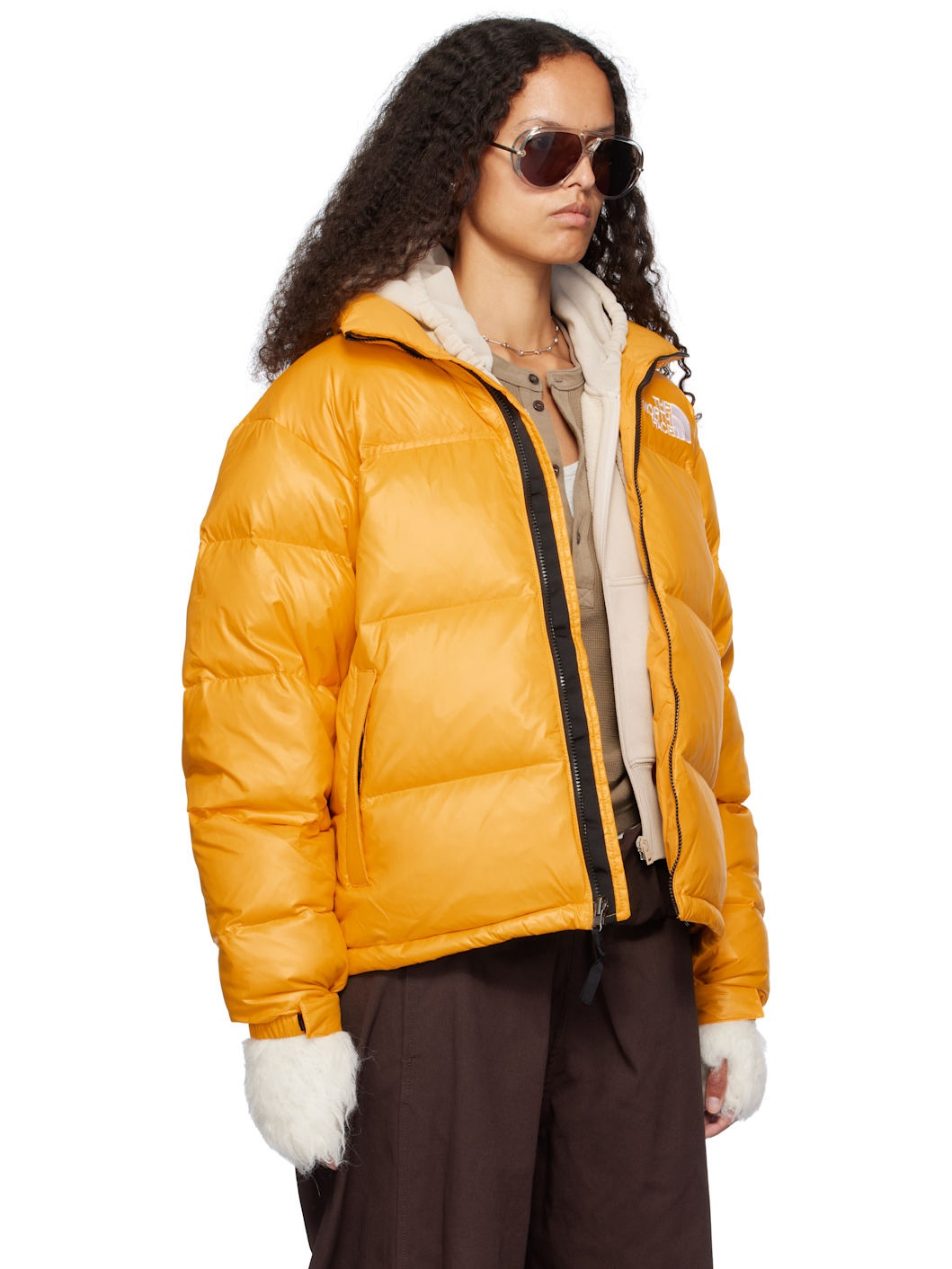 SSENSE Exclusive Yellow 1996 Retro Shine Nuptse Down Jacket - 2