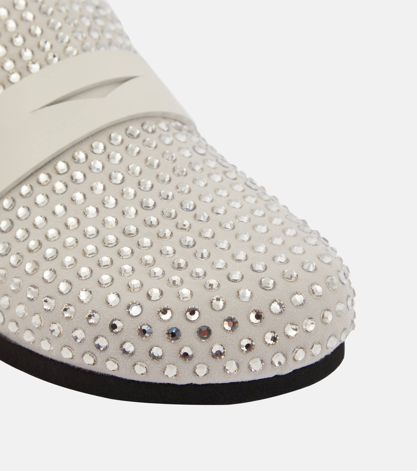 Crystal-embellished suede slippers - 6