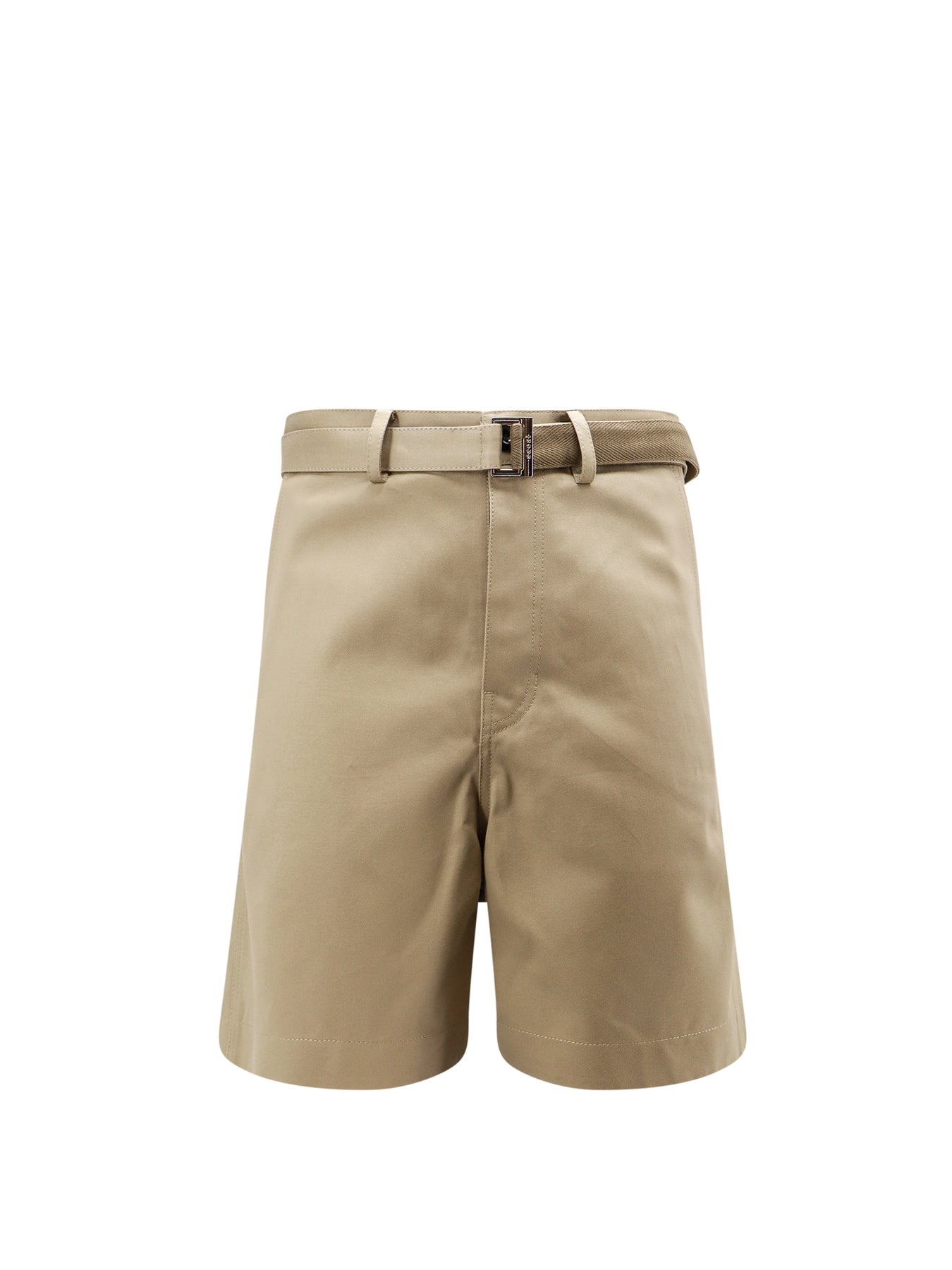 Cotton bermuda shorts with belt - 1