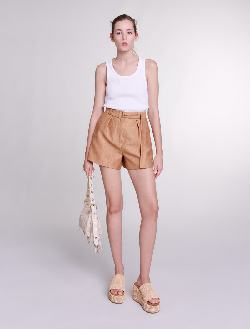 maje Linen shorts outlook