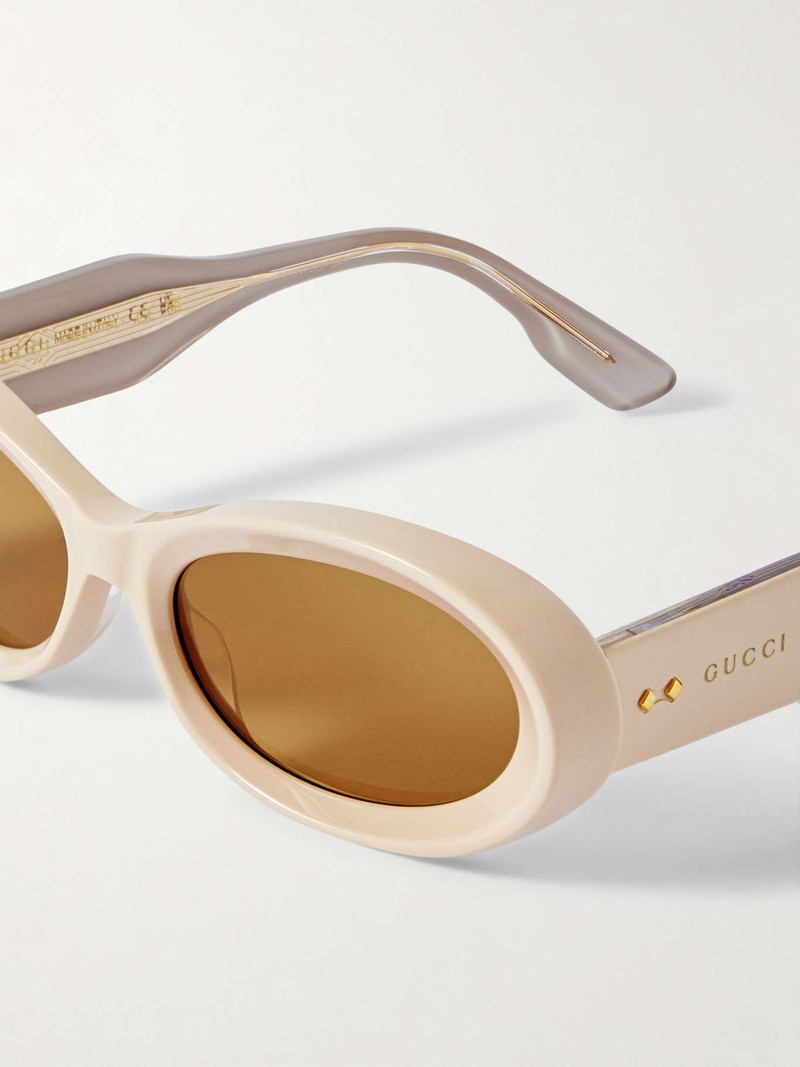 Oval-frame embellished acetate sunglasses 4
