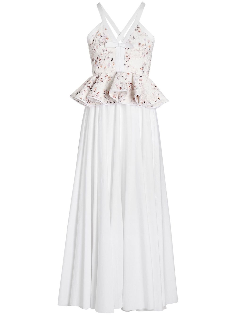floral-jacquard maxi dress - 1