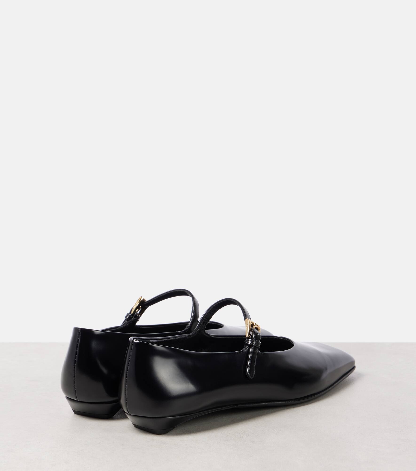 Brushed leather Mary Jane flats - 2