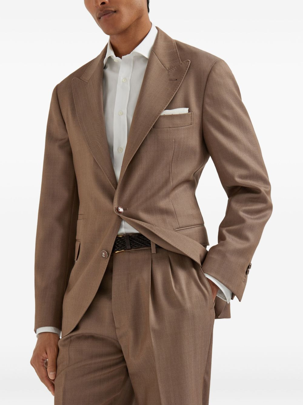 peak-lapel wool blazer - 4