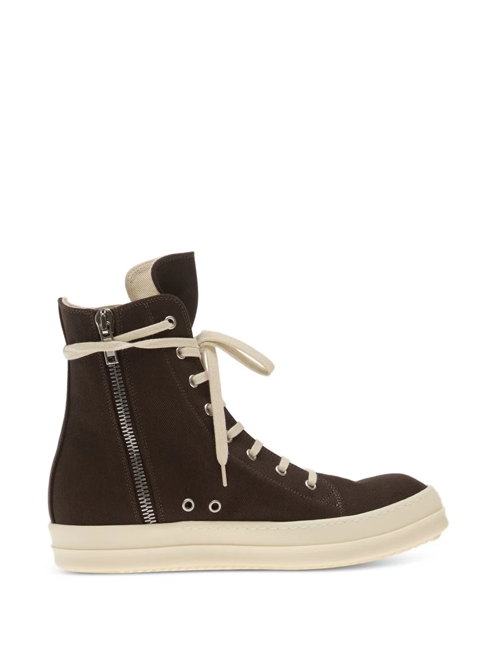 high-top denim sneakers - 1