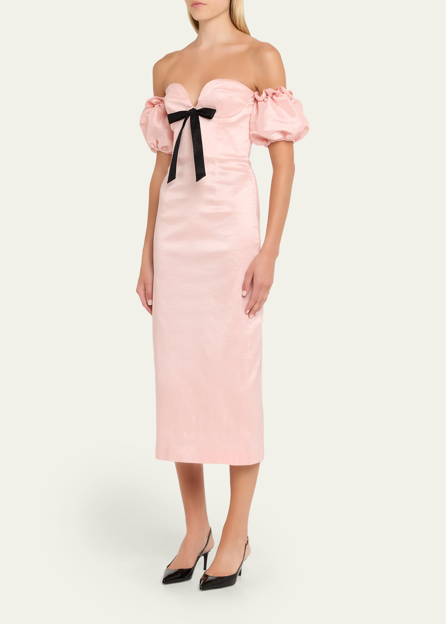 Stella Strapless Taffeta Midi Dress - 4