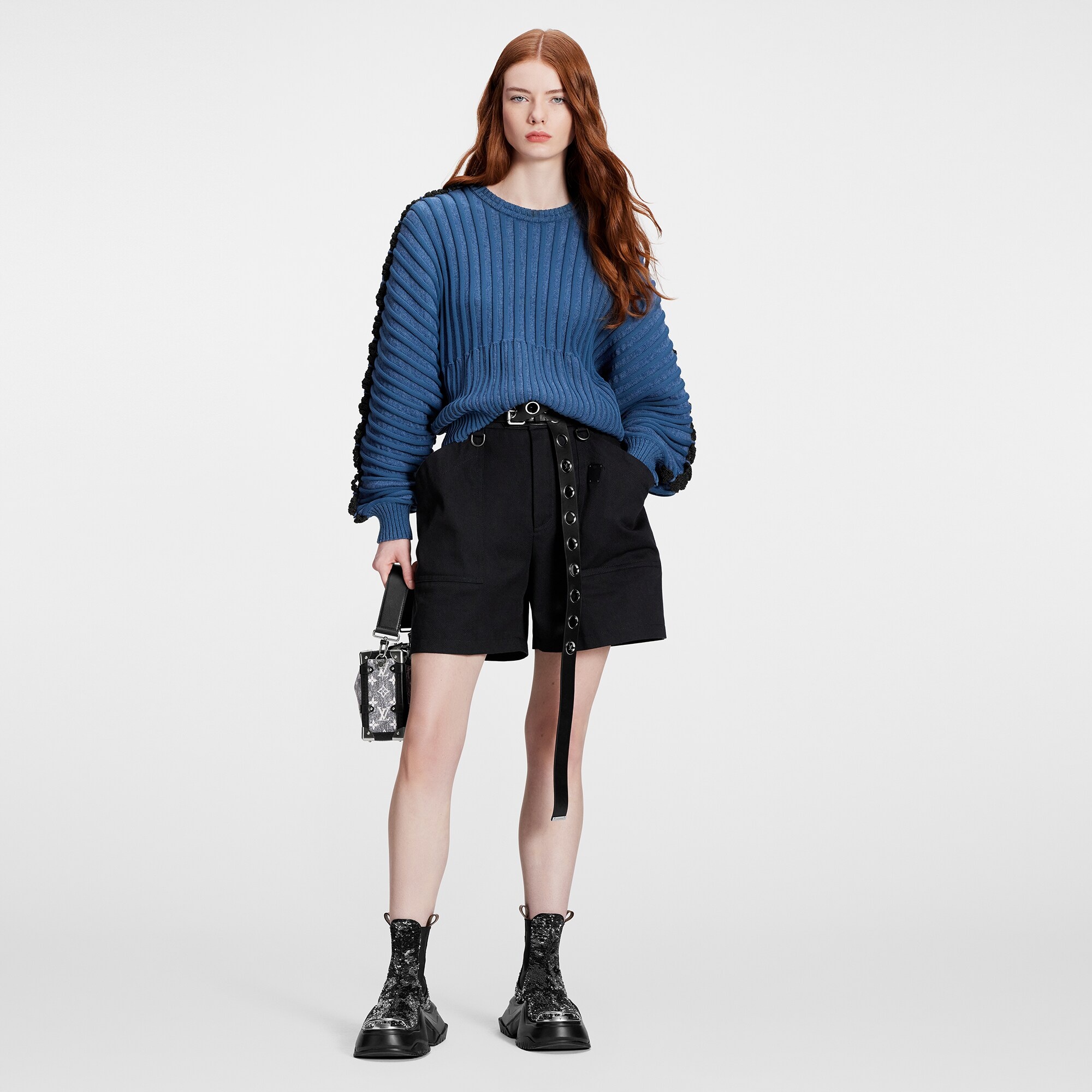 Mixed Knit Oversized Pullover - 2
