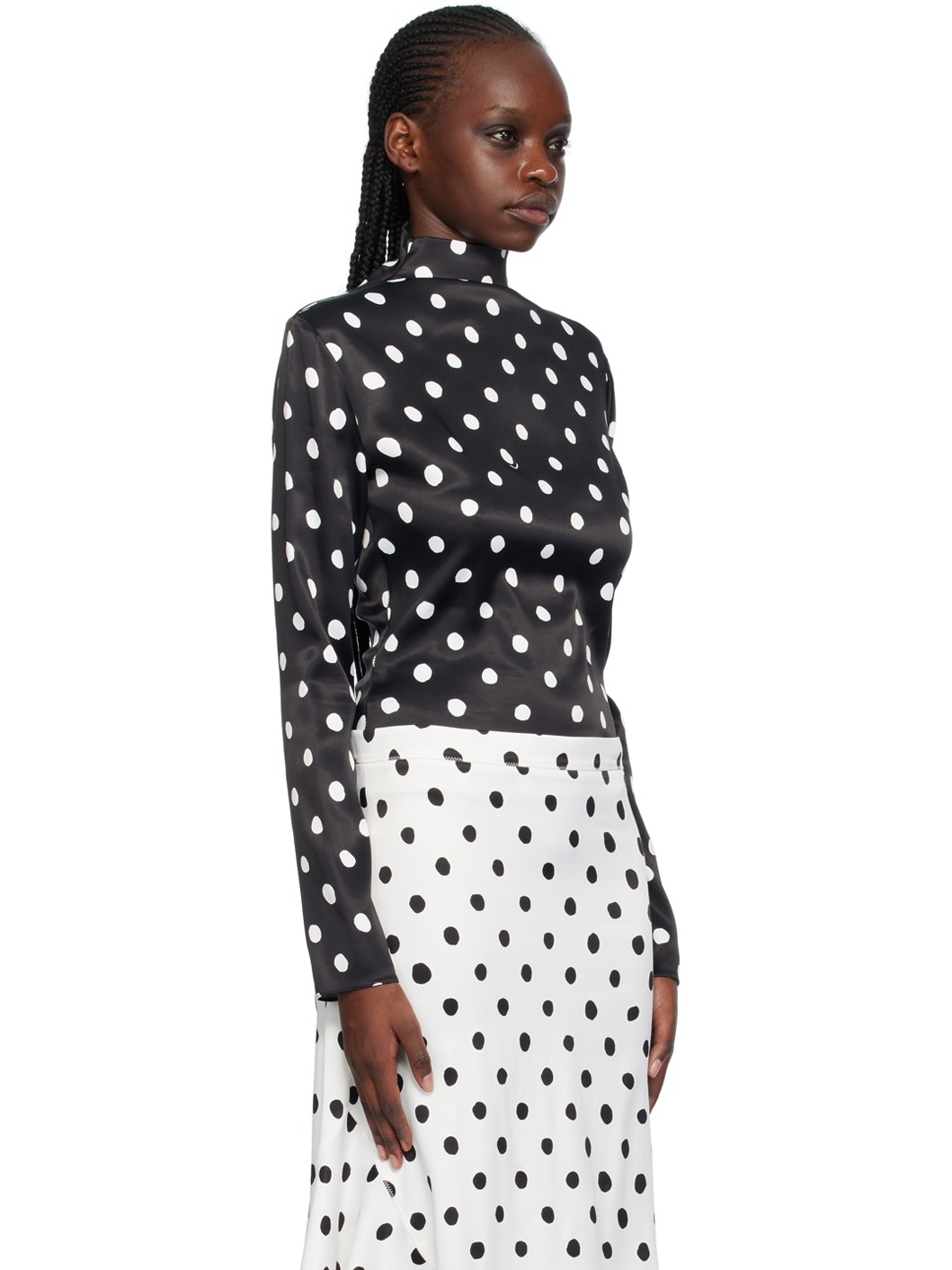 Black Polka Dot Turtleneck - 2