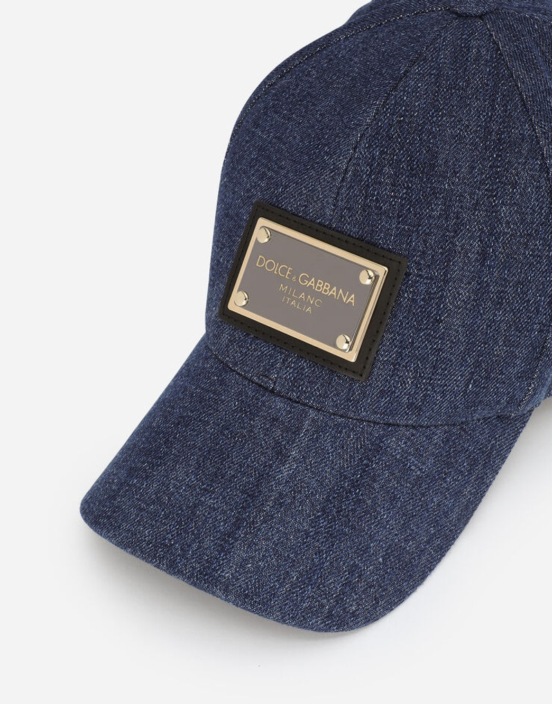 Dolce & Gabbana Denim baseball cap with branded plate outlook