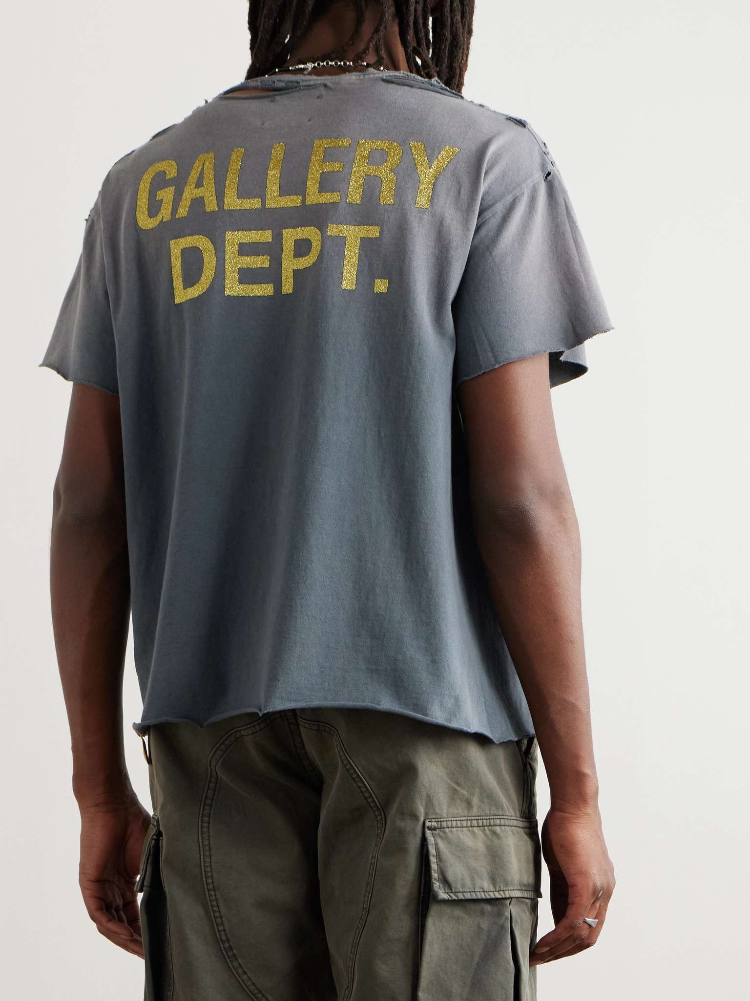Grailed Distressed Glittered Printed Cotton-Jersey T-Shirt - 5