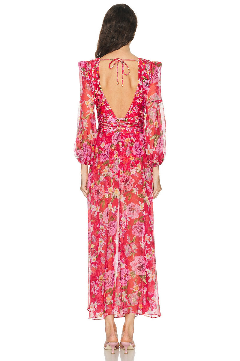 Peony Print Plunge Maxi Dress 3