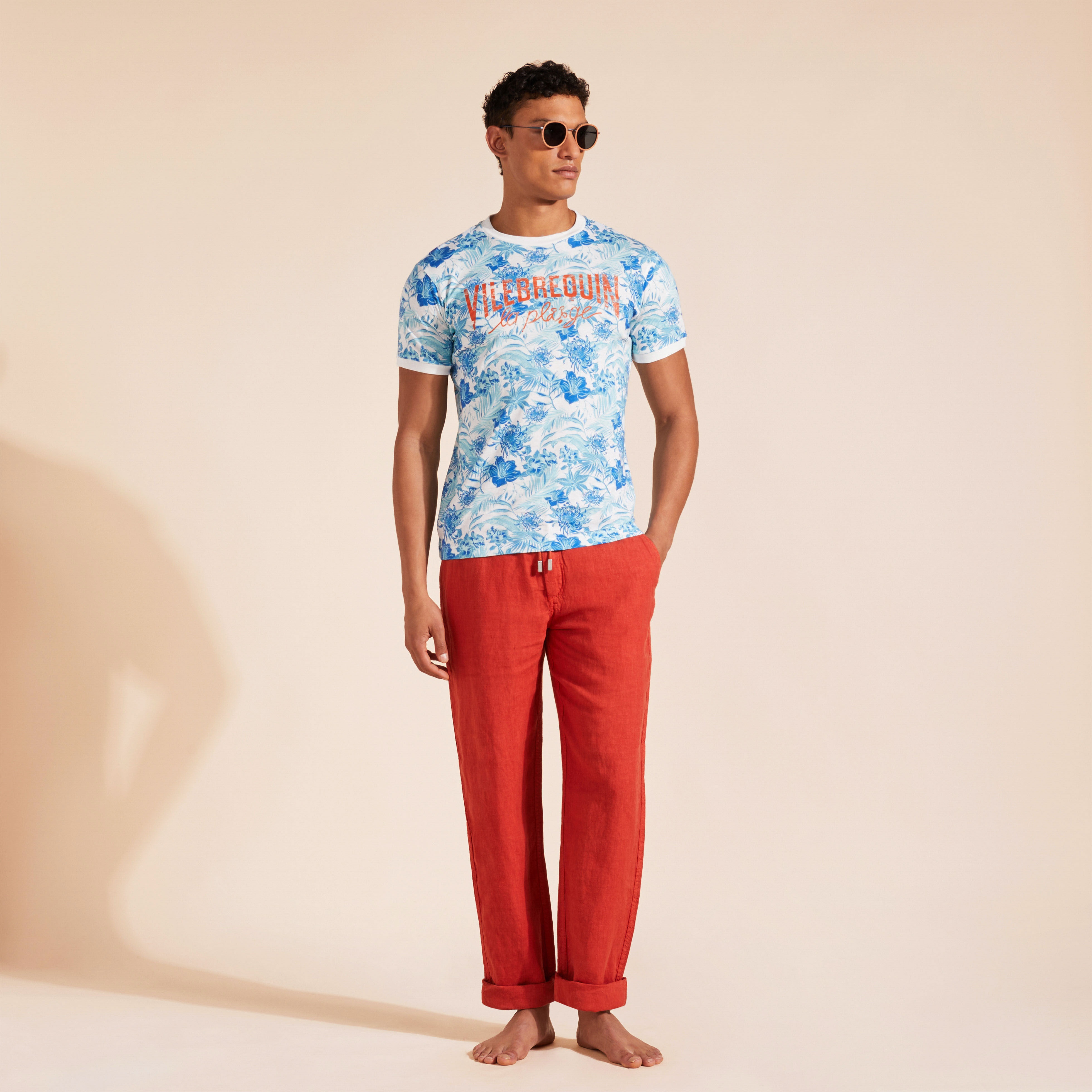 Men Linen Pants Solid - 5