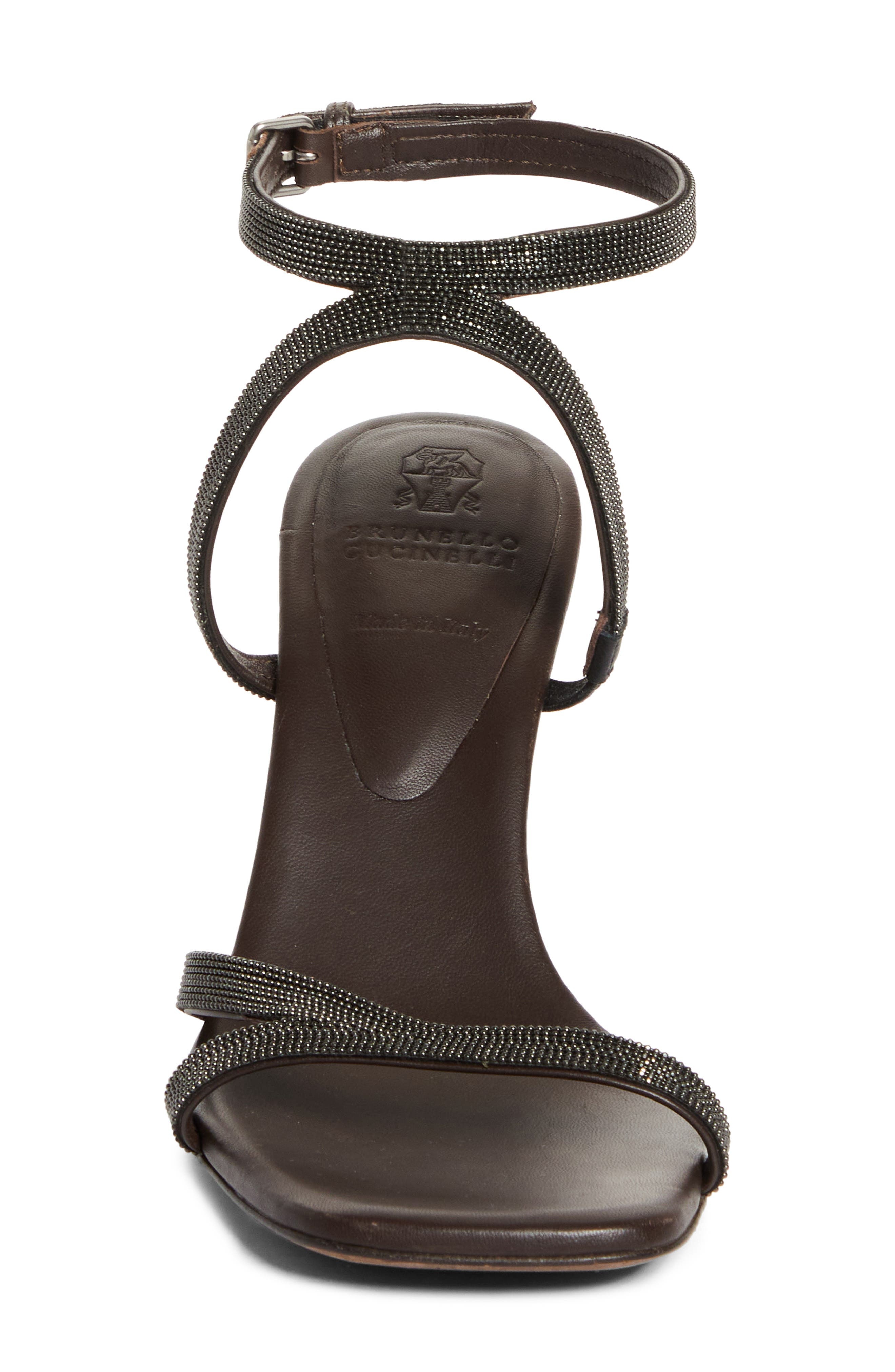 Brunello Cucinelli Monili Strap Wedge Sandal in Testa Moro at Nordstrom - 4