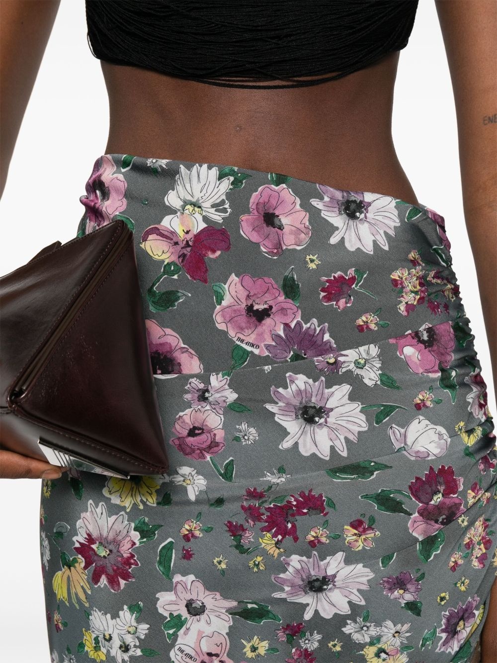 ruched patchwork midi skirt - 5
