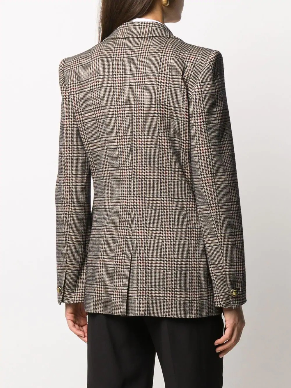 herringbone-check fitted jacket - 4