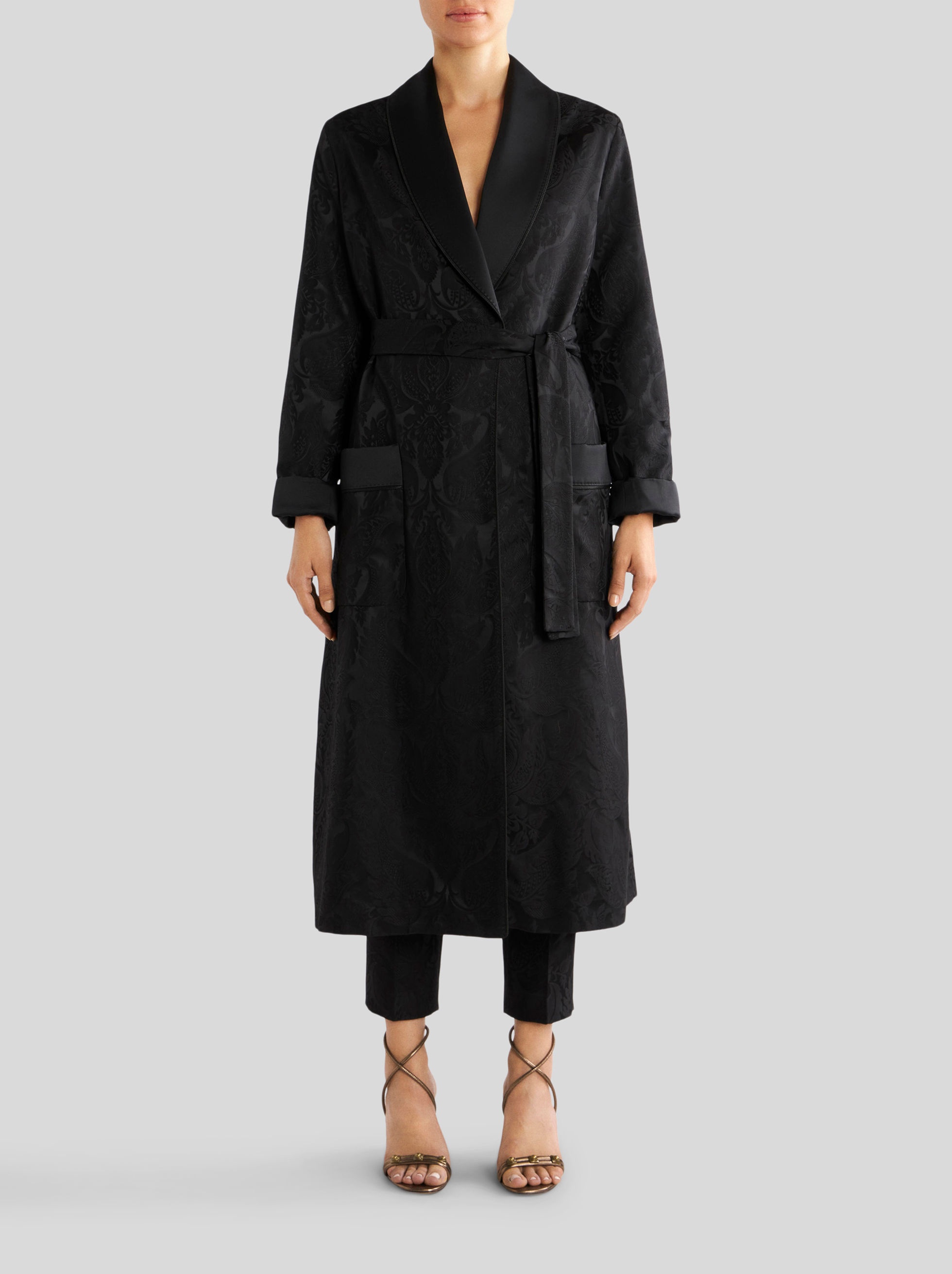 JACQUARD DUSTER COAT WITH PAISLEY PATTERN - 4
