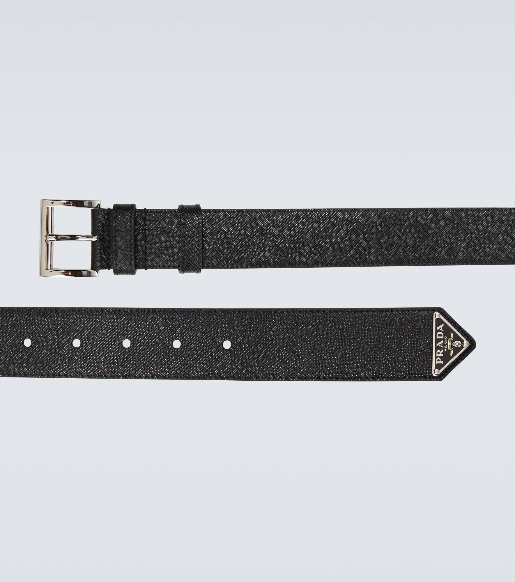 Logo Saffiano leather belt - 4