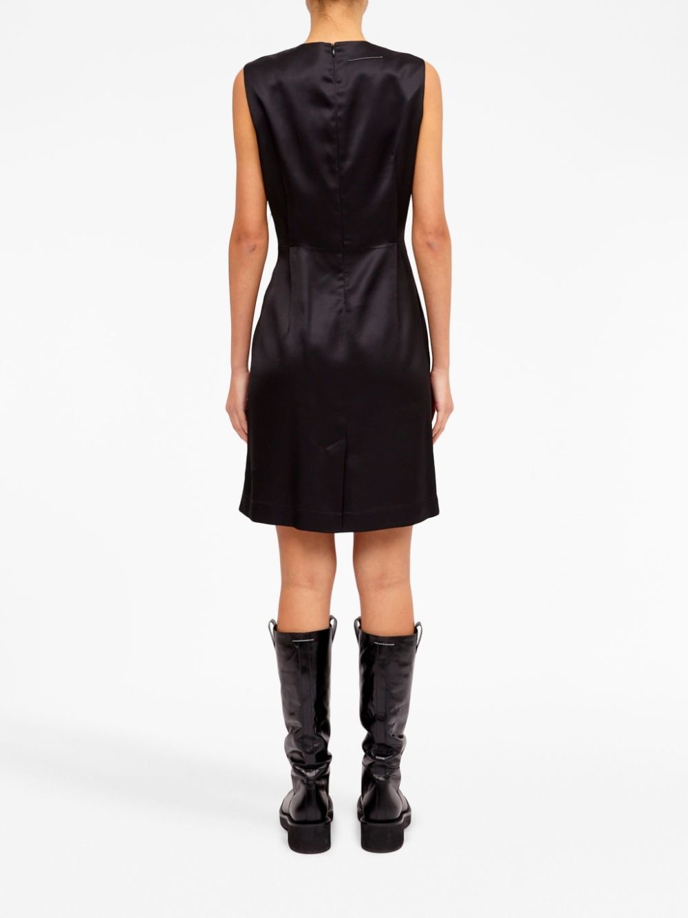 pinstripe-pattern deconstructed minidress - 4