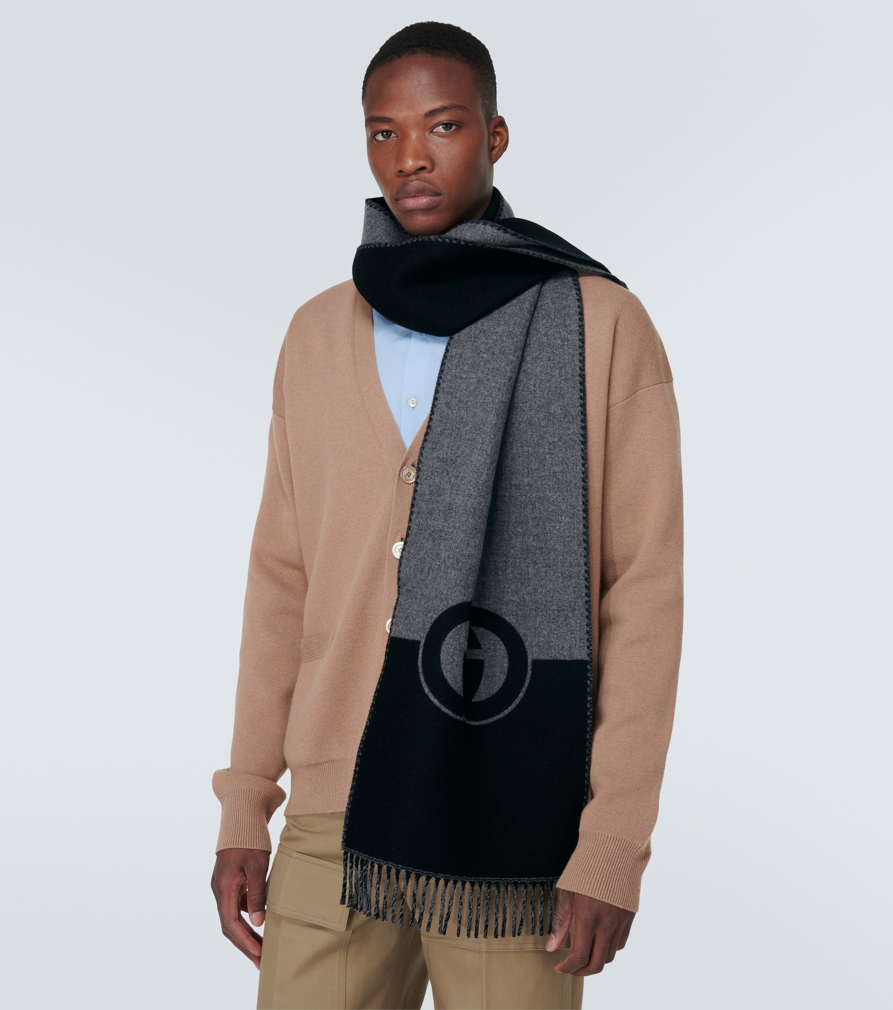 Interlocking G wool and cashmere scarf - 2