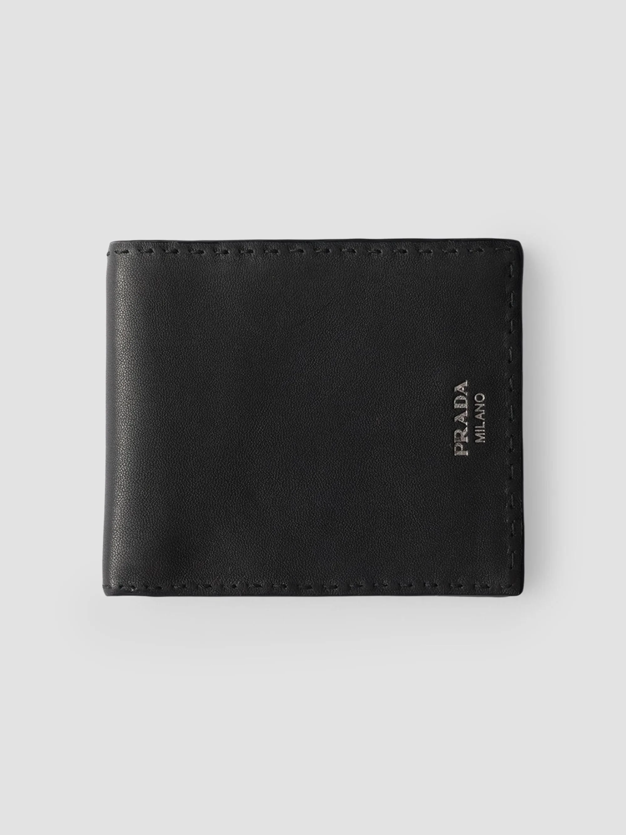 Men's Antiqued Leather Wallet - Black - 1