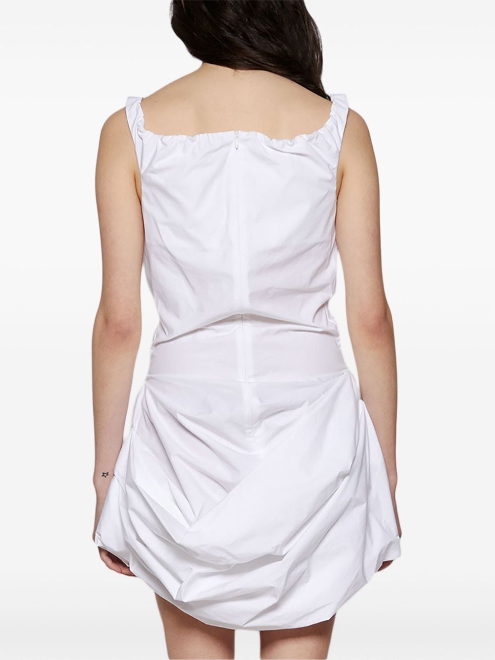 draped poplin minidress - 5