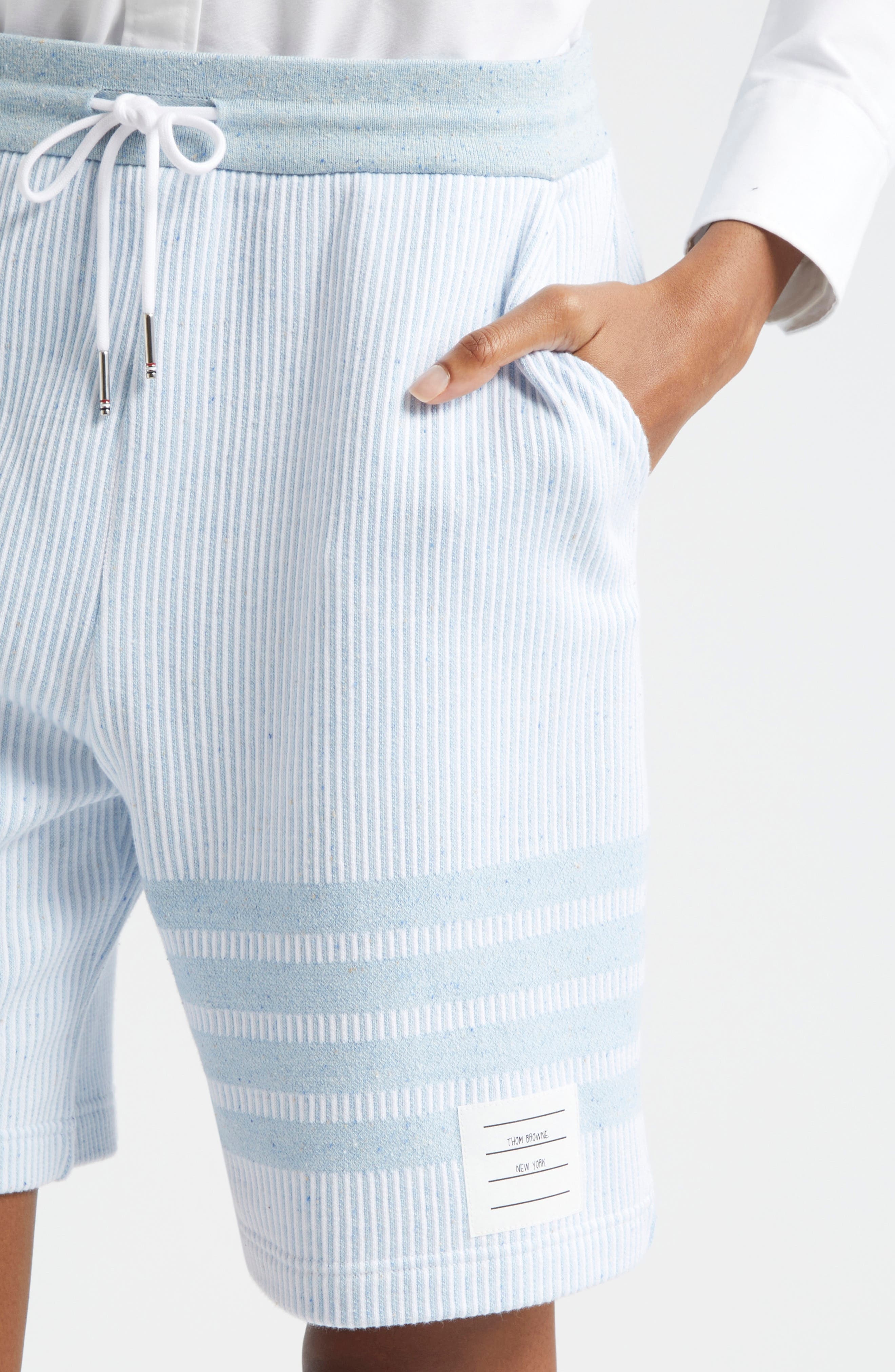 4-Bar Stripe Cotton & Silk Knit Shorts - 4