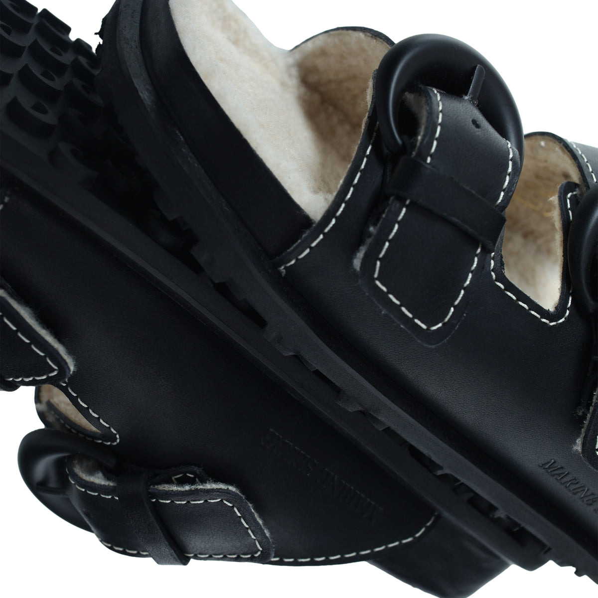 VEGETABLE TANNED SLIDE SANDAL (BLACK) - 3