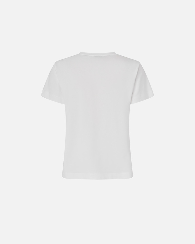 PINKO T-SHIRT WITH CRYSTAL-EMBROIDERED LOVE BIRDS LOGO outlook