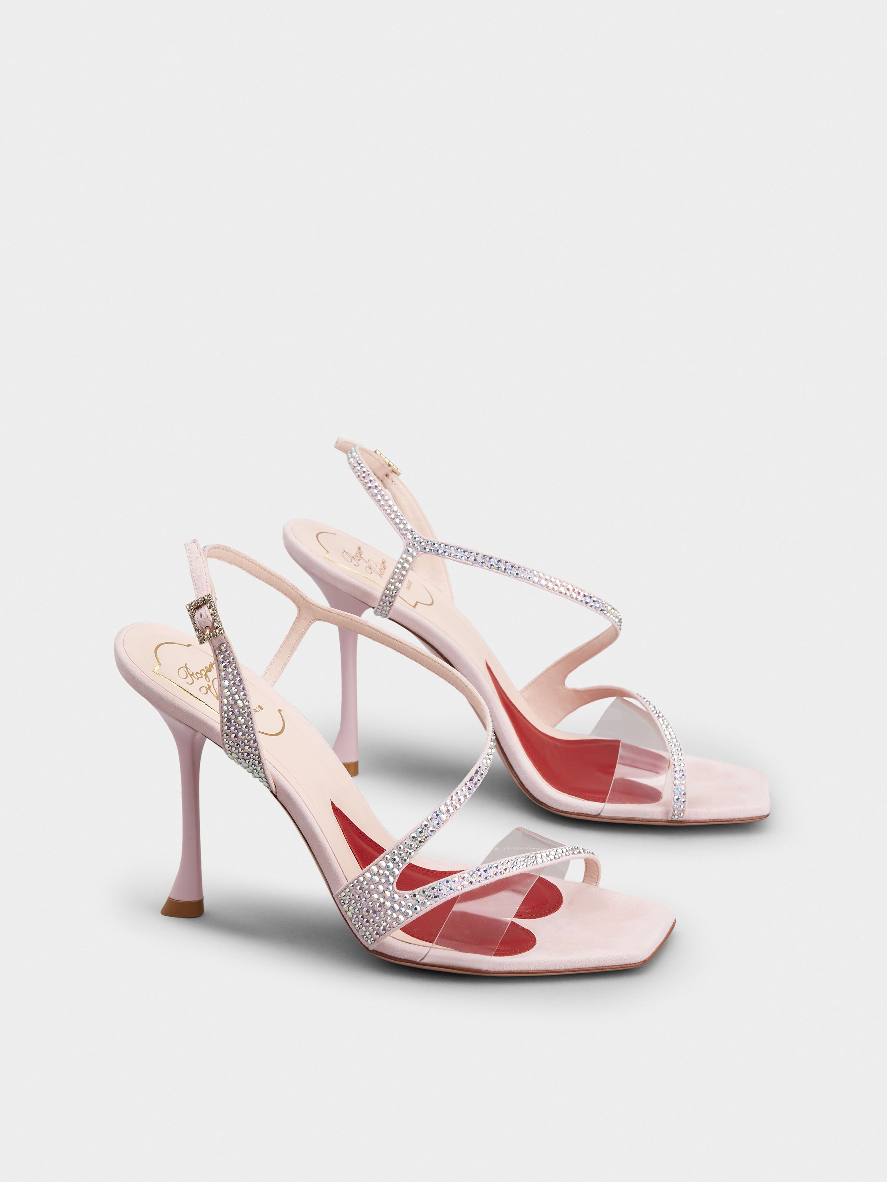 【送料 関税込】ROGER VIVIER I Love Vivier PVC sandals Roger Vivier I Love Vivier Bling Sandals in PVC and Suede