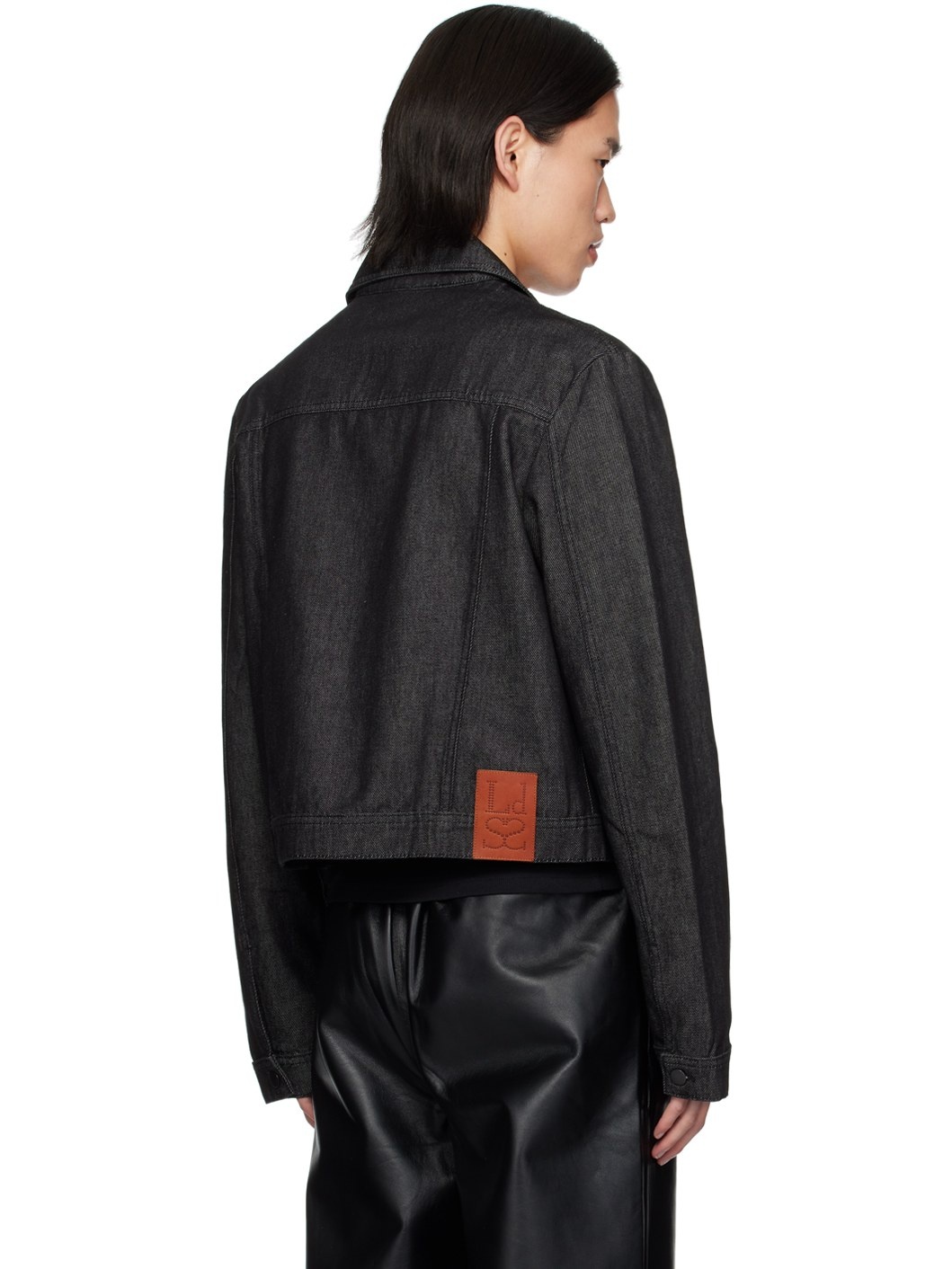 Black Buttoned Denim Jacket - 3
