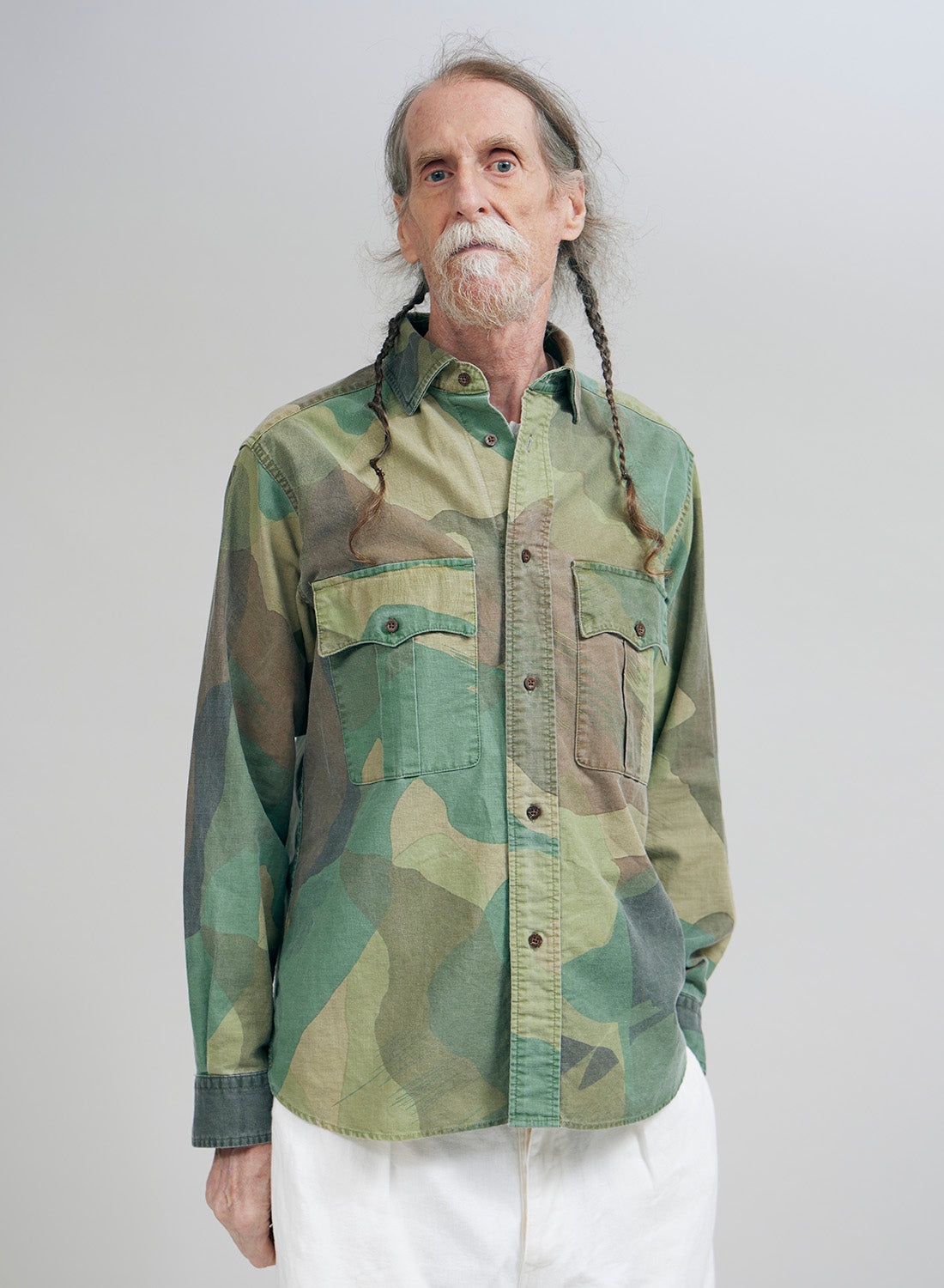 Army Shirt Fade Cloth in Green Camo - 2