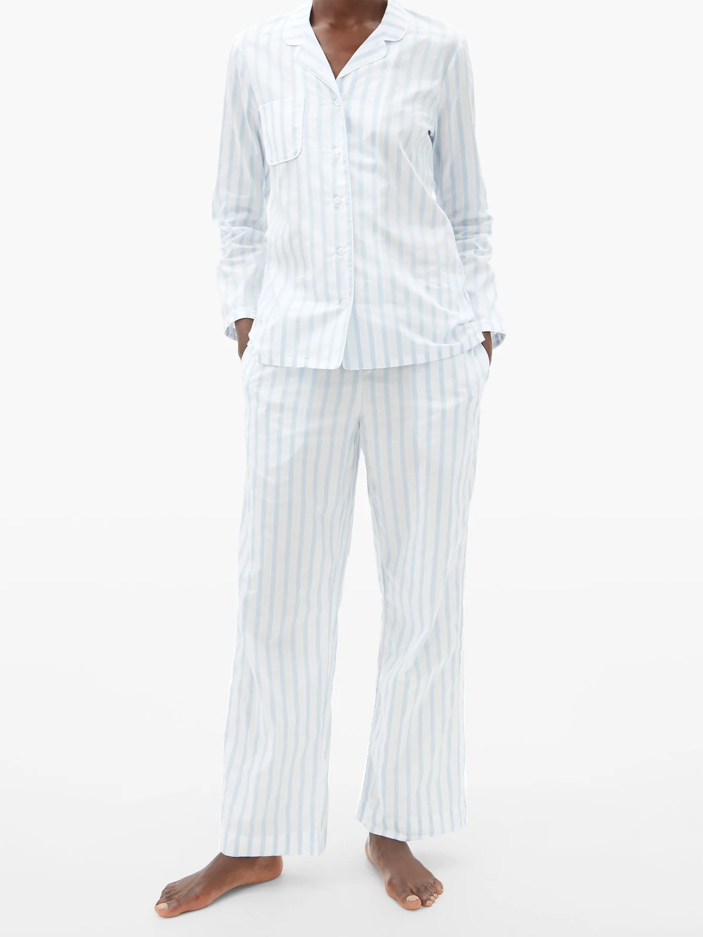 Capri striped cotton-poplin pyjamas - 2