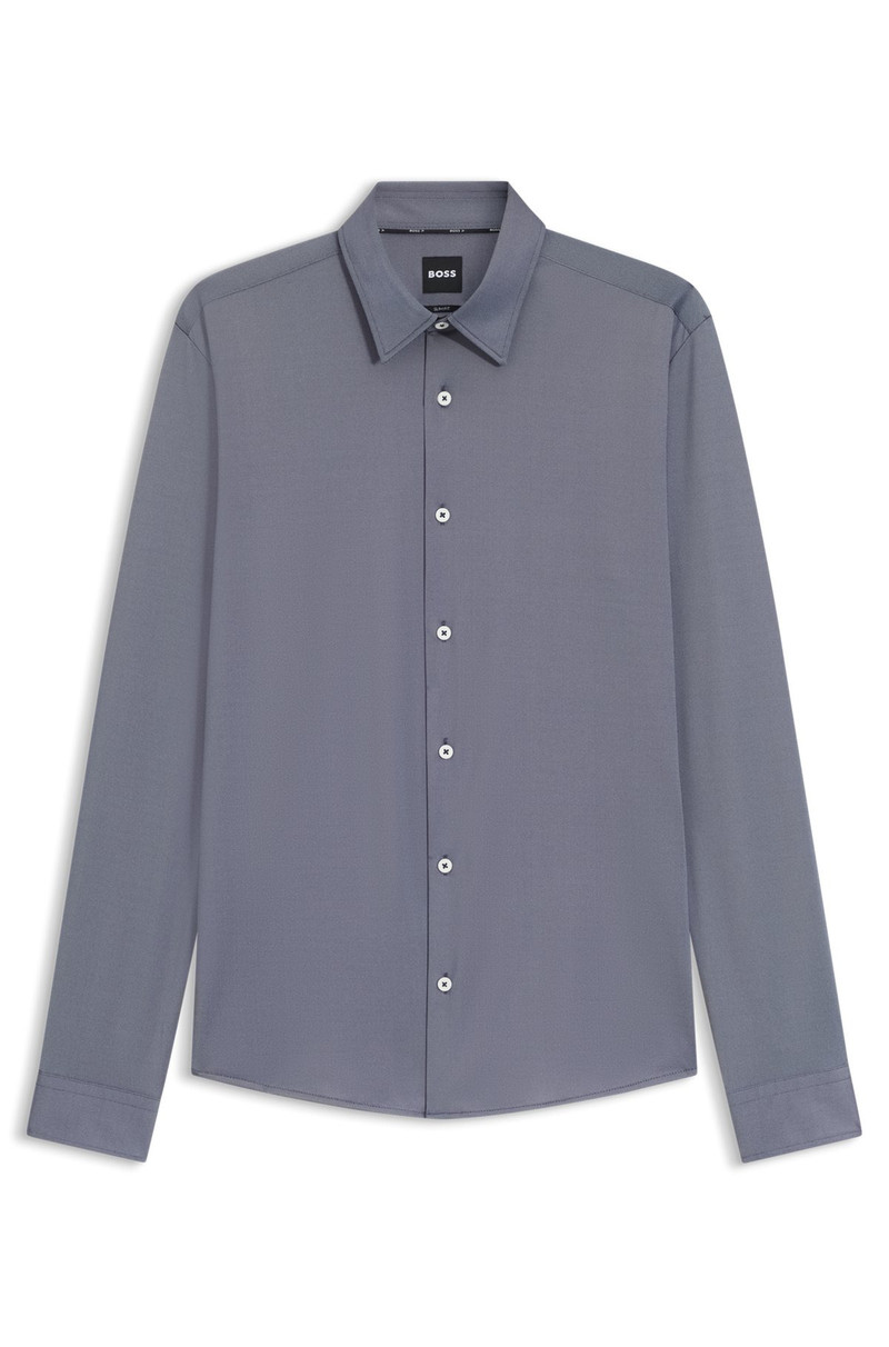 SLIM-FIT SHIRT IN PERFORMANCE-STRETCH STRUCTURED FABRIC 1