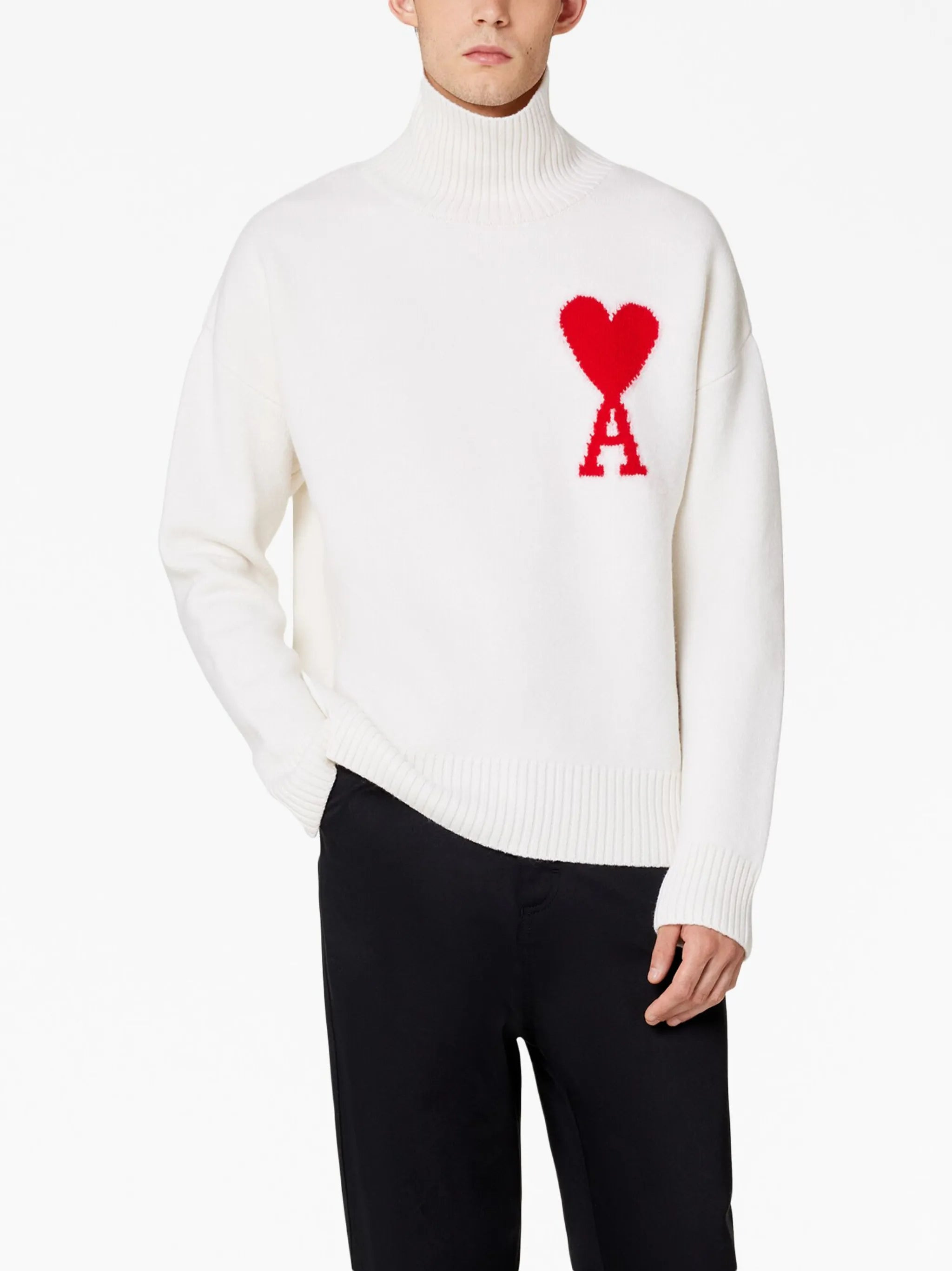 Ami Paris Ami De Coeur Roll-neck Wool Jumper - 4
