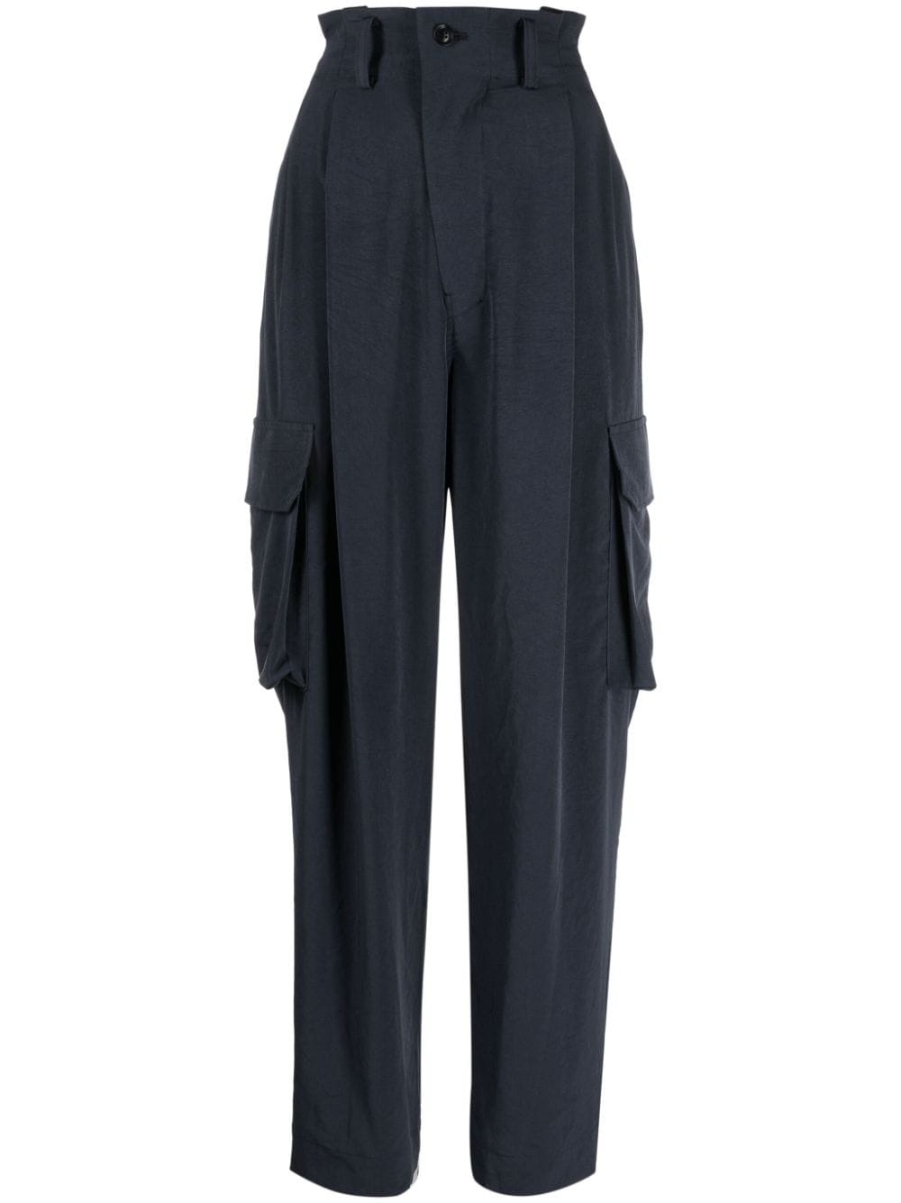 draped cargo trousers - 1