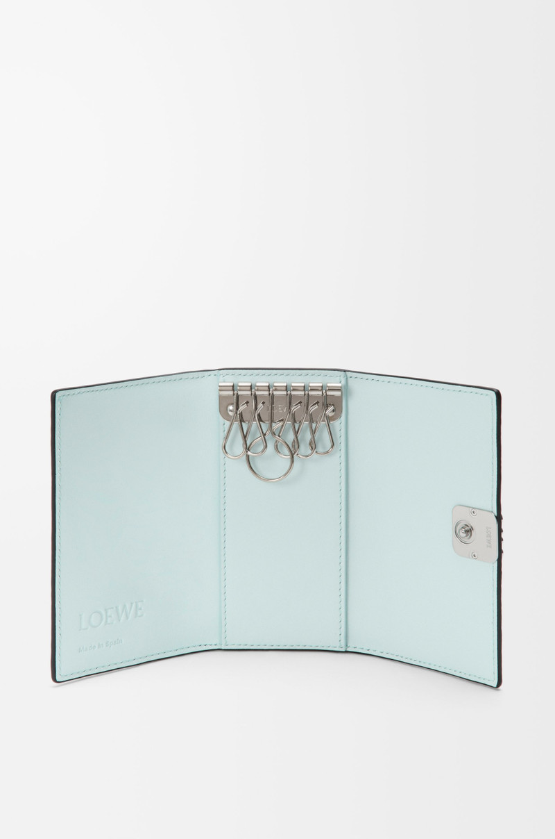 Loewe Anagram key case in pebble grained calfskin outlook