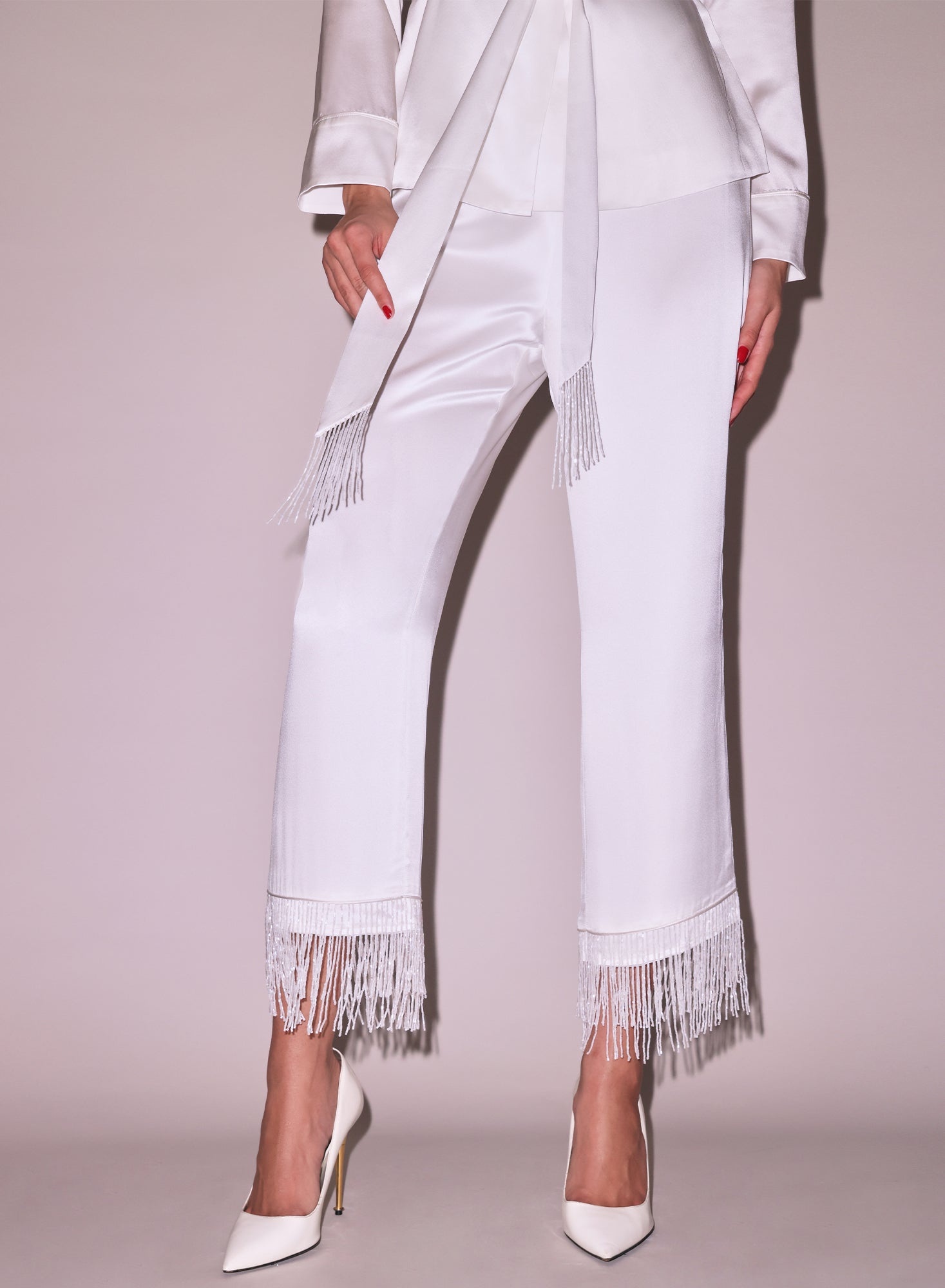 Bianca Fringe Silk Pant - 7