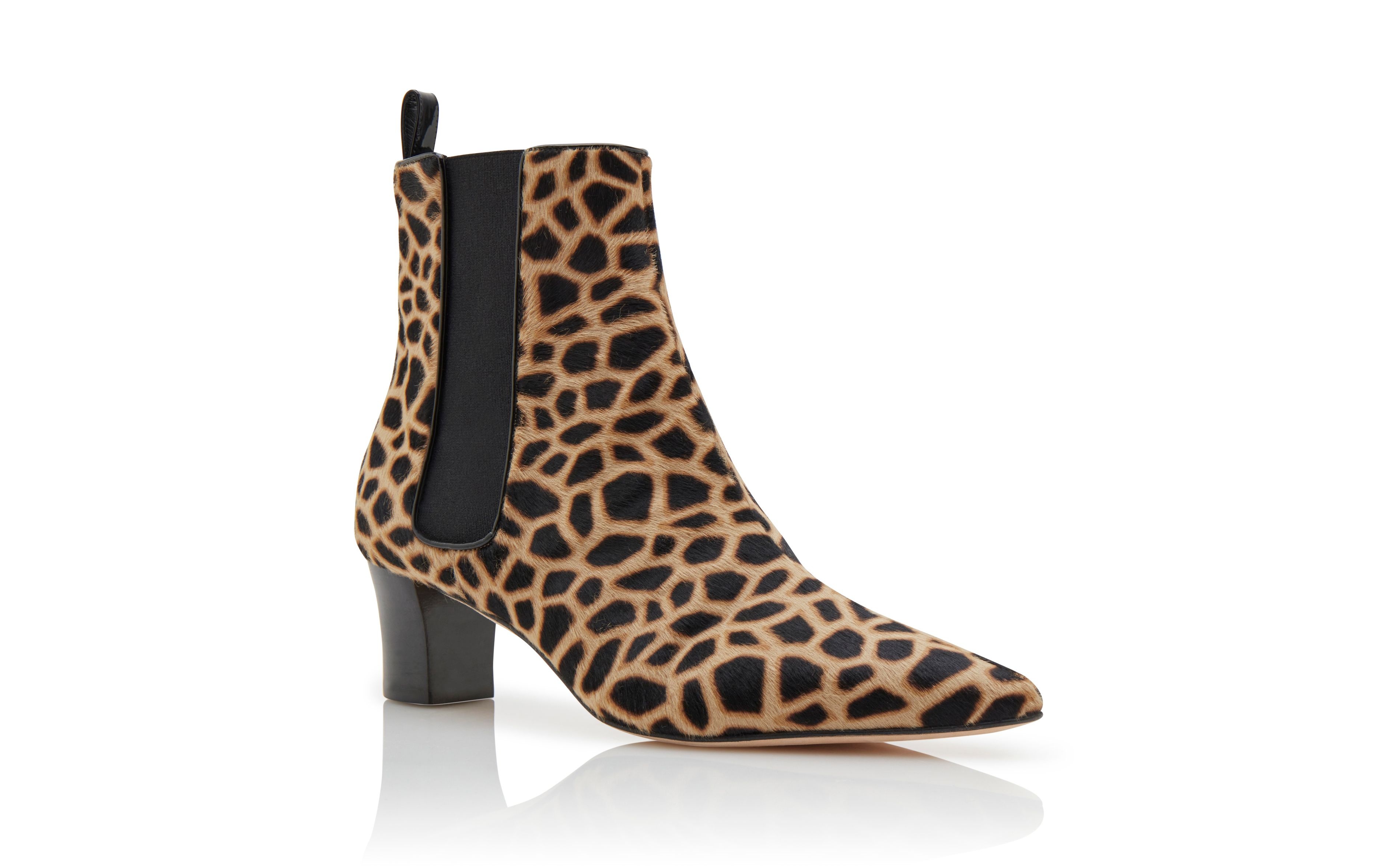 Brown and Black Calf Hair Animal Print Boots - 3