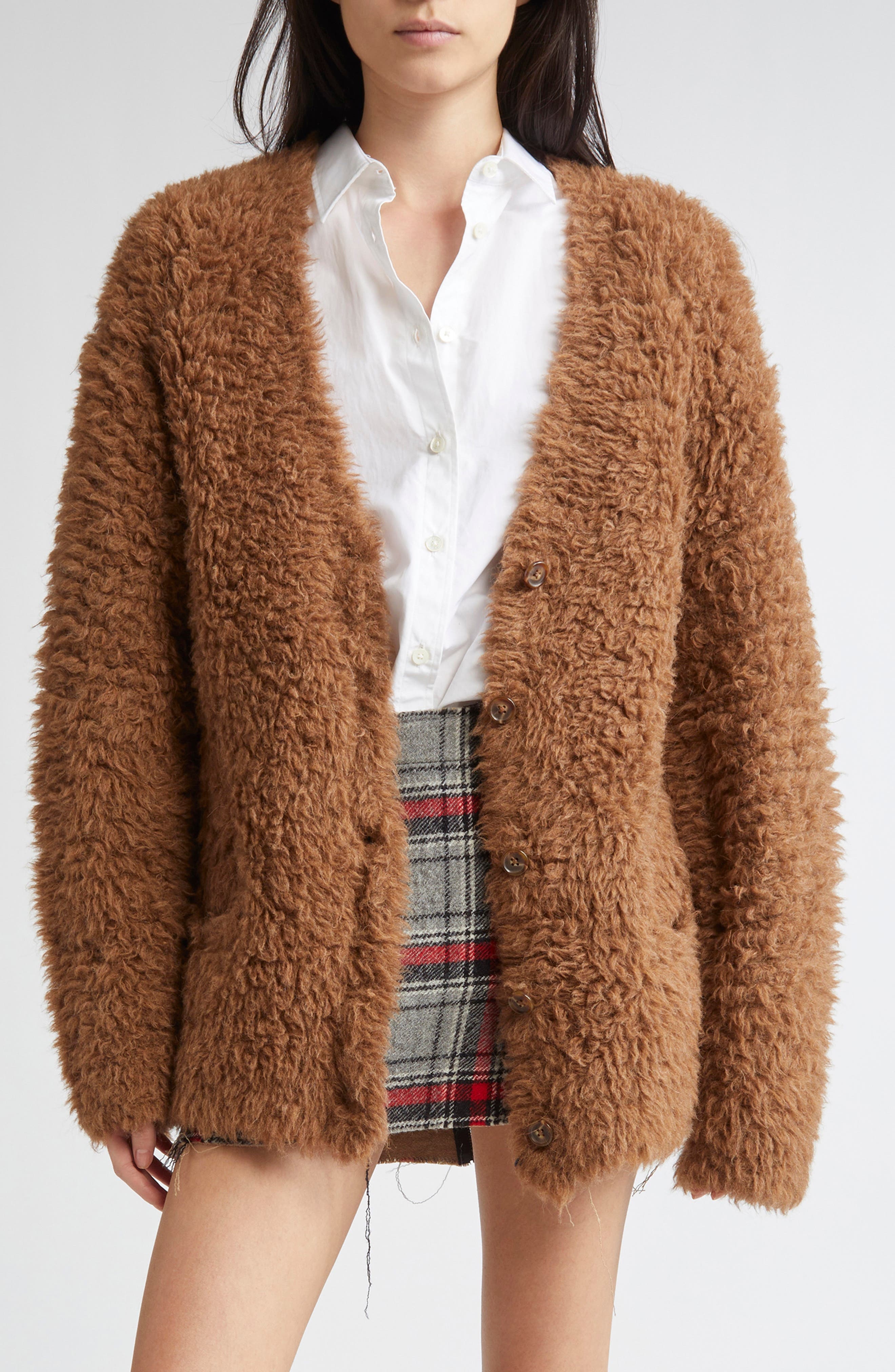 R13 Boyfriend Cardigan in Brown at Nordstrom - 1